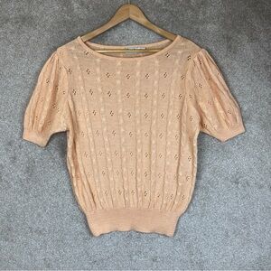 Vintage Lane Bryant Sweater Womens 46 Knit Short Sleeve Pullover 80s- 3563